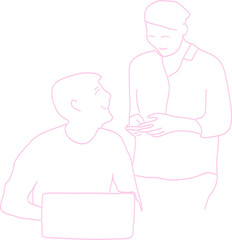 Team discussing working moments