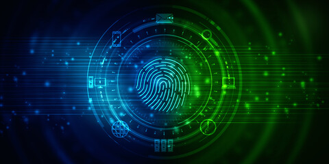 Obraz na płótnie Canvas Fingerprint Scanning Technology Concept 2d Illustration 