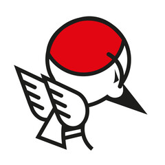 Woodpecker. Bird animal abstract vector template zoo wildlife business icon nature company symbol concept