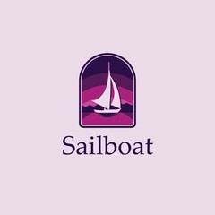 sailboat logo vector