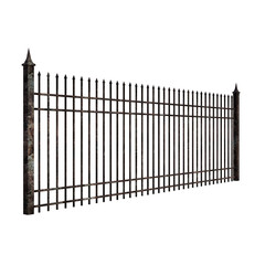3d rendering iron fence urban vintage gate isolated
