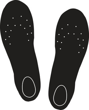 orthopedic insoles icon on white background. orthotic arch support sign. flat style.