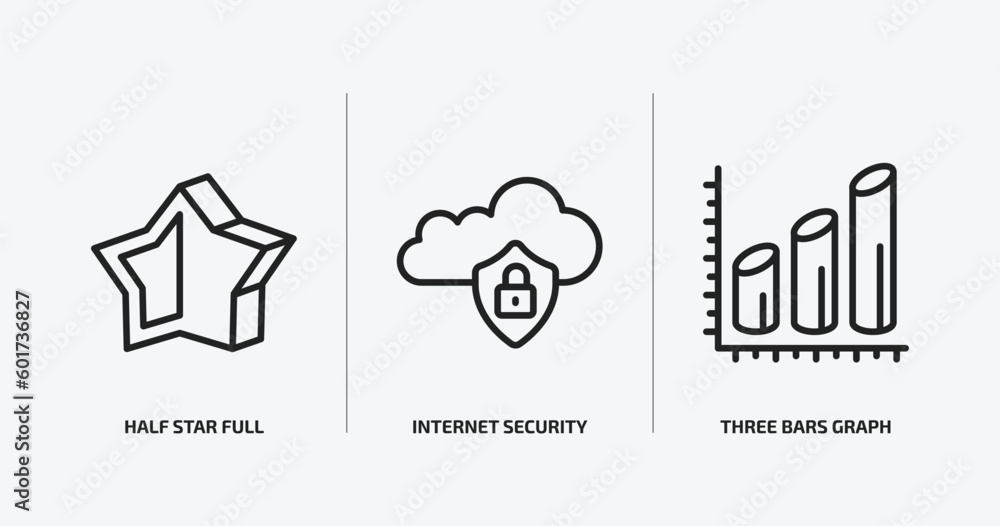Aufkleber ultimate glyphicons outline icons set. ultimate glyphicons icons such as half star full, internet se