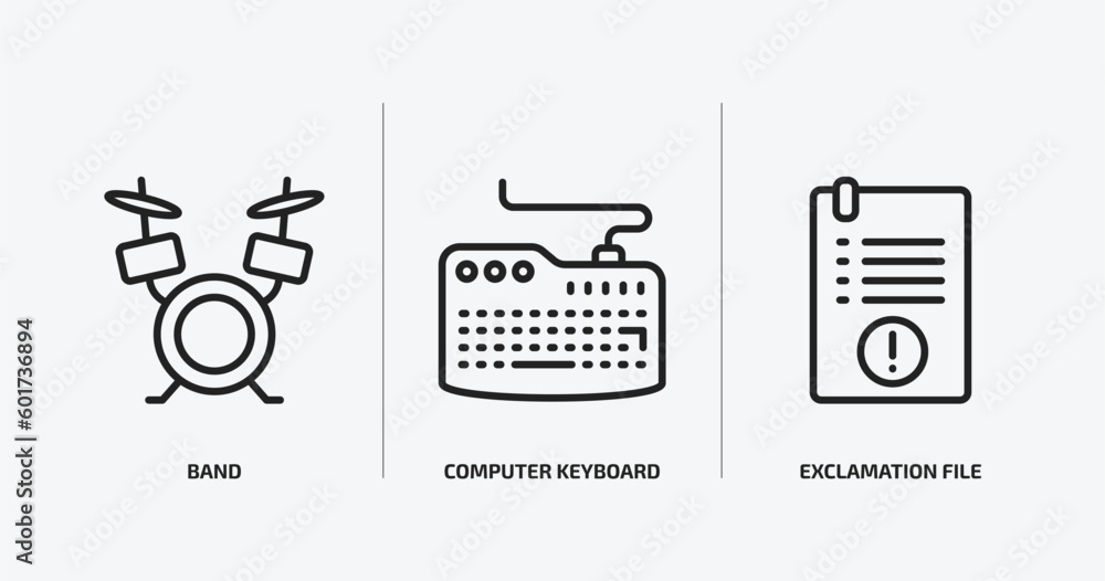 Poster ultimate glyphicons outline icons set. ultimate glyphicons icons such as band, computer keyboard, ex