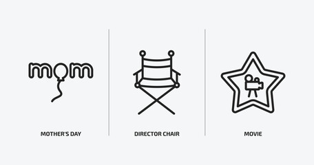 united states of america outline icons set. united states of america icons such as mother's day, director chair, movie vector. can be used web and mobile.