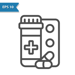 Pill Bottle Icon. Pills, Medication, Drugs