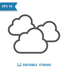 Clouds Icon - Weather, Cloudy, Cloud, Three Clouds