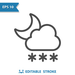 Snowing Icon. Snow, Cloud, Snowflake, Weather, Winter, Moon