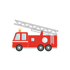Fire engine on white background. Vector illustration