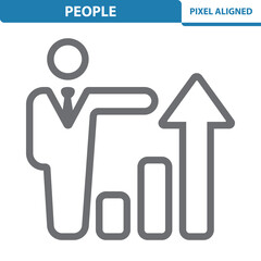 Man Icon. Businessman, Politician, Lawyer, Graph, Stats, Analytics