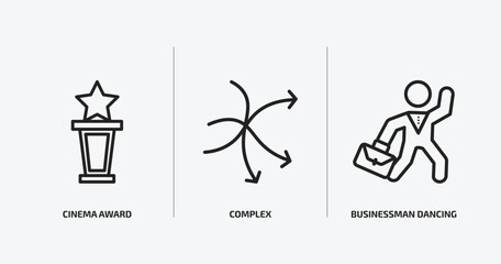 people outline icons set. people icons such as cinema award, complex, businessman dancing vector. can be used web and mobile.