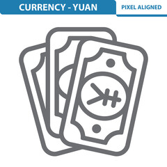 Currency - Yuan, Yen Icon. Cash, Money, Bill, Banknote