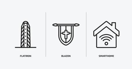 other outline icons set. other icons such as flatiron, blazon, smarthome vector. can be used web and mobile.
