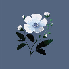 Fototapeta premium black and white colorful floral pattern with flowers vector illustration