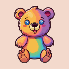 Obraz na płótnie Canvas Cute Bear drawing kawaii Funny Vector Illustration eps 10