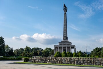 Fototapeta na wymiar Slavin memorial in Bratislava, Slovakia, reminiscent of soviet soldiers
