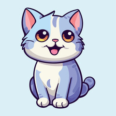 Fototapeta na wymiar Cat Cute Chibi Kawai Funny Vector Illustration eps 10