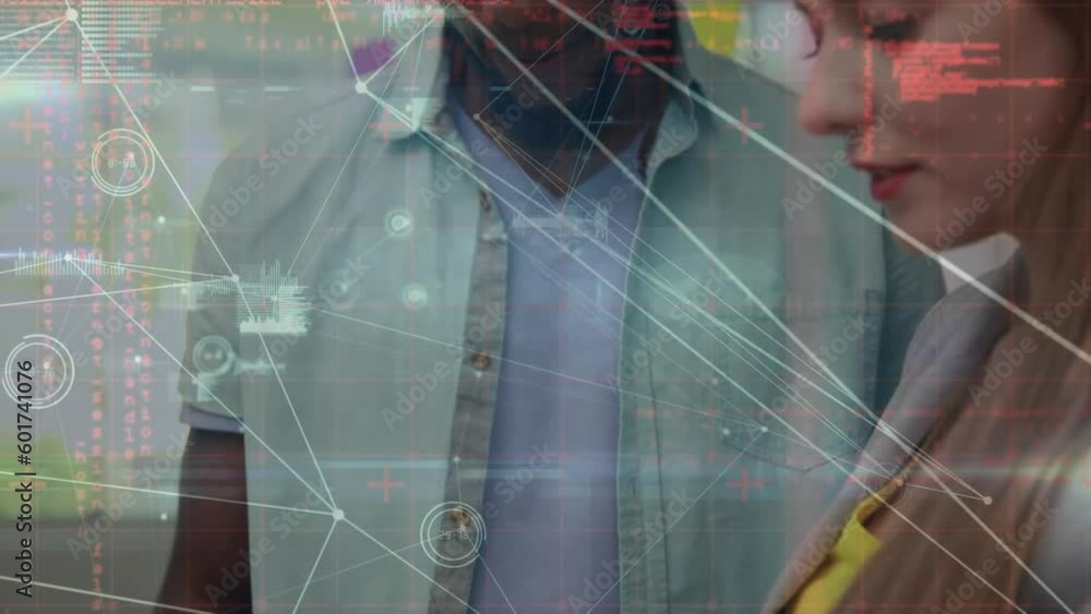 Aufkleber animation of data processing over diverse student