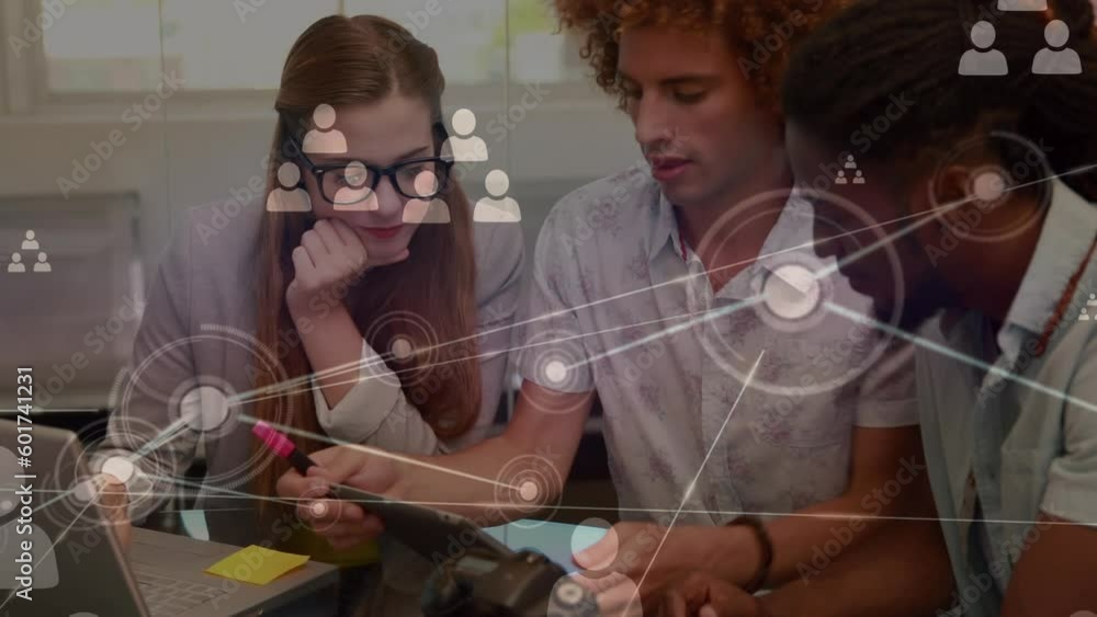 Poster animation of data processing over diverse students