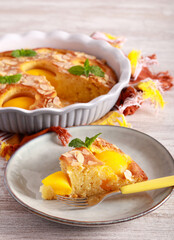 Peach and almond cake,