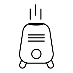 Air purifier outline vector icon. Thin line black air purifier icon, vector simple element illustration. A device for cleaning and humidifying air for the home. Air purification process