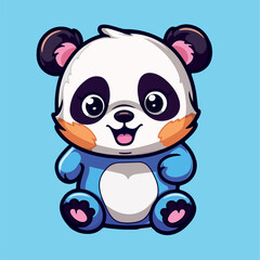 Cute panda drawing kawaii Funny Vector Illustration eps 10