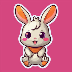  Rabbit kawaii cute drawing Funny Vector Illustration eps 10