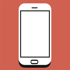 phone vector with blank white screen isolated on white background.