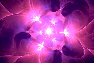Lazer light fractals, pink and purple AI generative