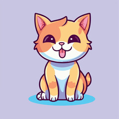 Cat Cute Chibi Kawai Funny Vector Illustration eps 10