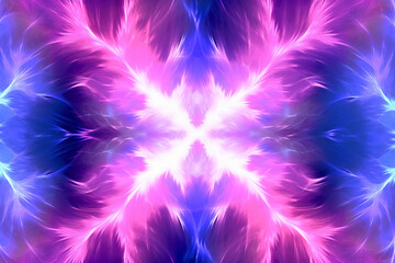 Lazer light fractals, pink and blue AI generative
