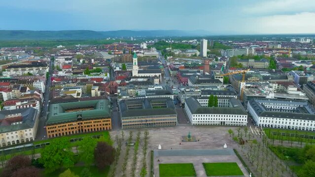 Orbit around Karlsruhe city center. 