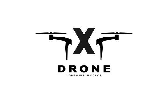 X DRONE letter logo template