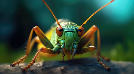 Fototapeta premium Grasshopper in the wild. Generative AI