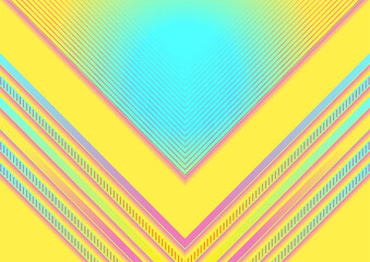 Colorful pastel arrows and lines abstract modern background. Geometry tech vector design