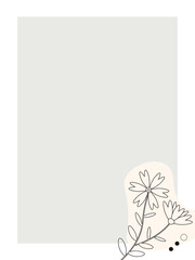 Minimalist line flower bundle card design.  