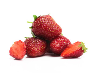 Strawberries isolated on white background