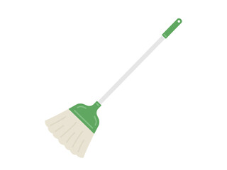 緑色の箒のイラスト
