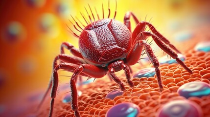 Fototapeta premium Encephalitis tick. Generative AI