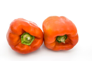 bell peppers isolated on white background. red bell peppers