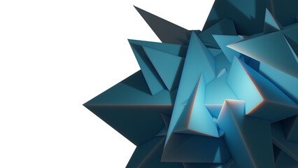 Abstract triangular geometric futuristic anime  3d render background with transparent alpha channel png 