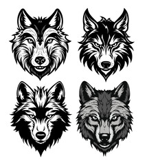 Wolf Logo Isolated Vector Pack