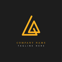 Letter AQ logotype Monoline style, simple and elegant AQ logo - Vector