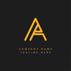 Letter AR logotype Monoline style, simple and elegant ARlogo - Vector