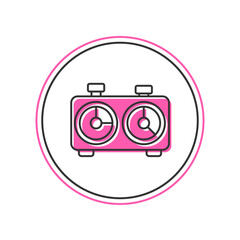 Filled outline Time chess clock icon isolated on white background. Sport equipment. Vector