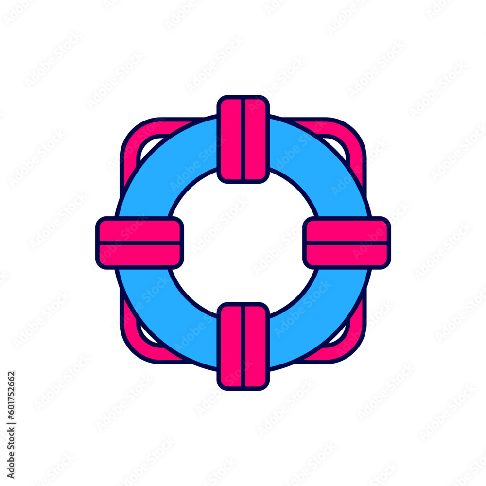 Canvas Prints Filled outline Lifebuoy icon isolated on white background. Lifebelt symbol. Vector