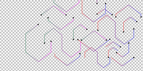 Abstract line technology on transparent background