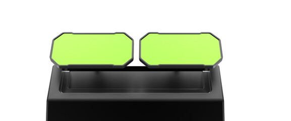 futuristic metal screens with chroma on monitors 