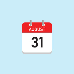 August 31 Concept Design. Vector Illustration.