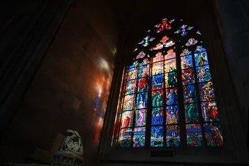 Foto op Canvas stained glass window in church © yalin